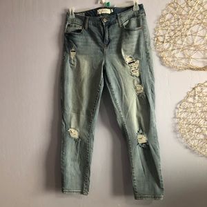 Torrid light blue distressed high rise jeans